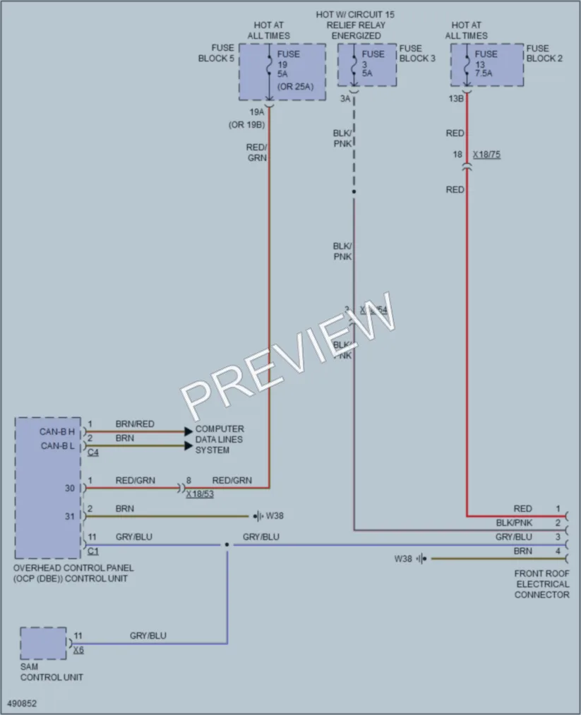 2016 MercedesBenz 3500Sprinter Power Top Sunroof wiring diagram preview