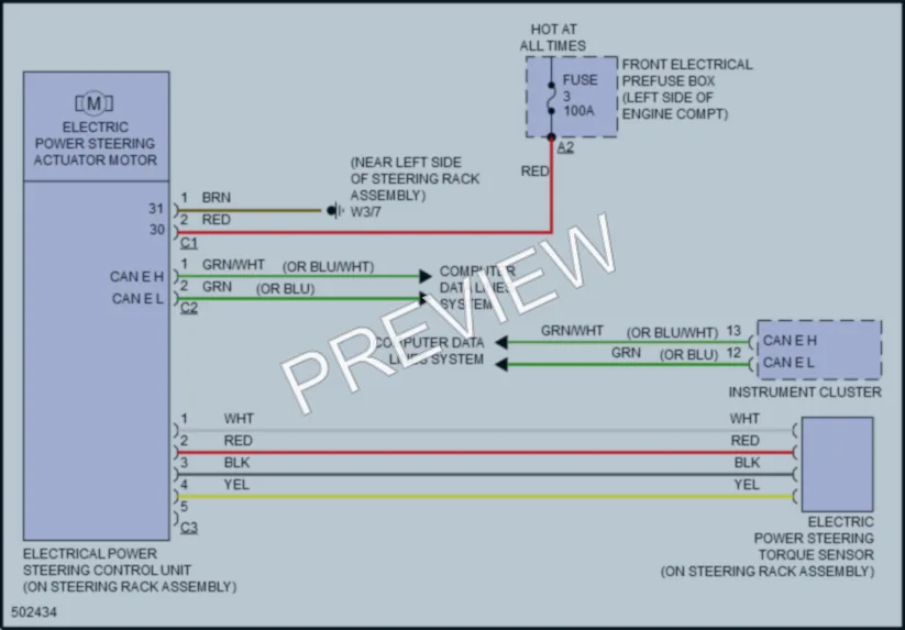 2016 MercedesBenz B250e Electronic Power Steering wiring diagram preview