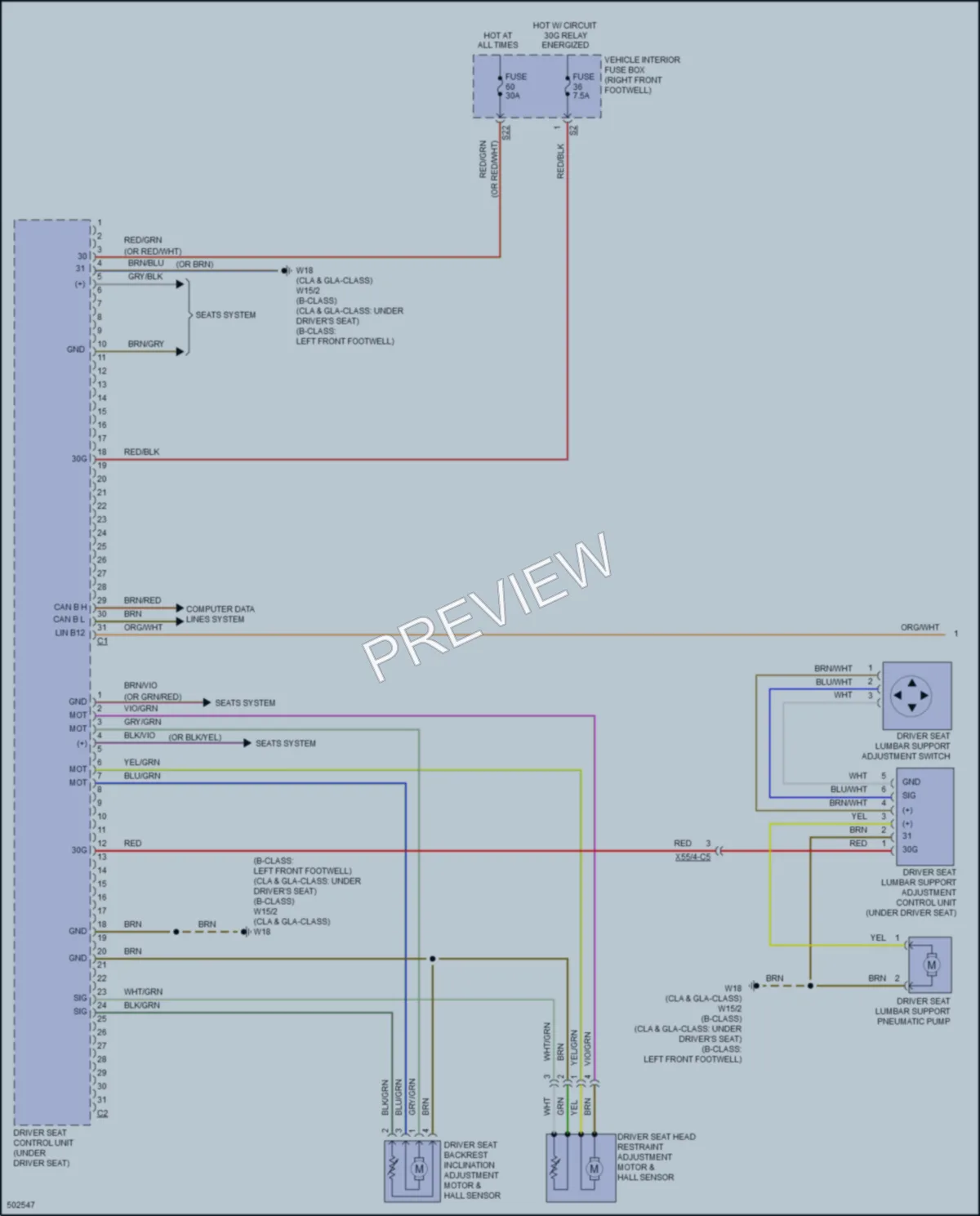 2016 MercedesBenz B250e Memory Systems wiring diagram preview