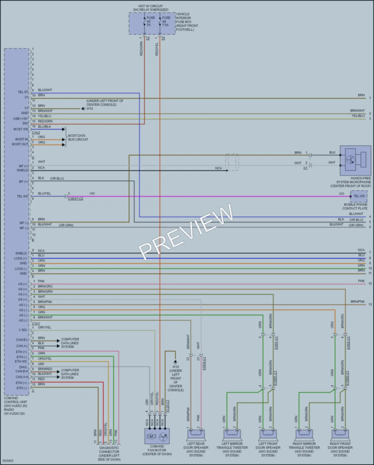 2016 MercedesBenz B250e Radio wiring diagram preview