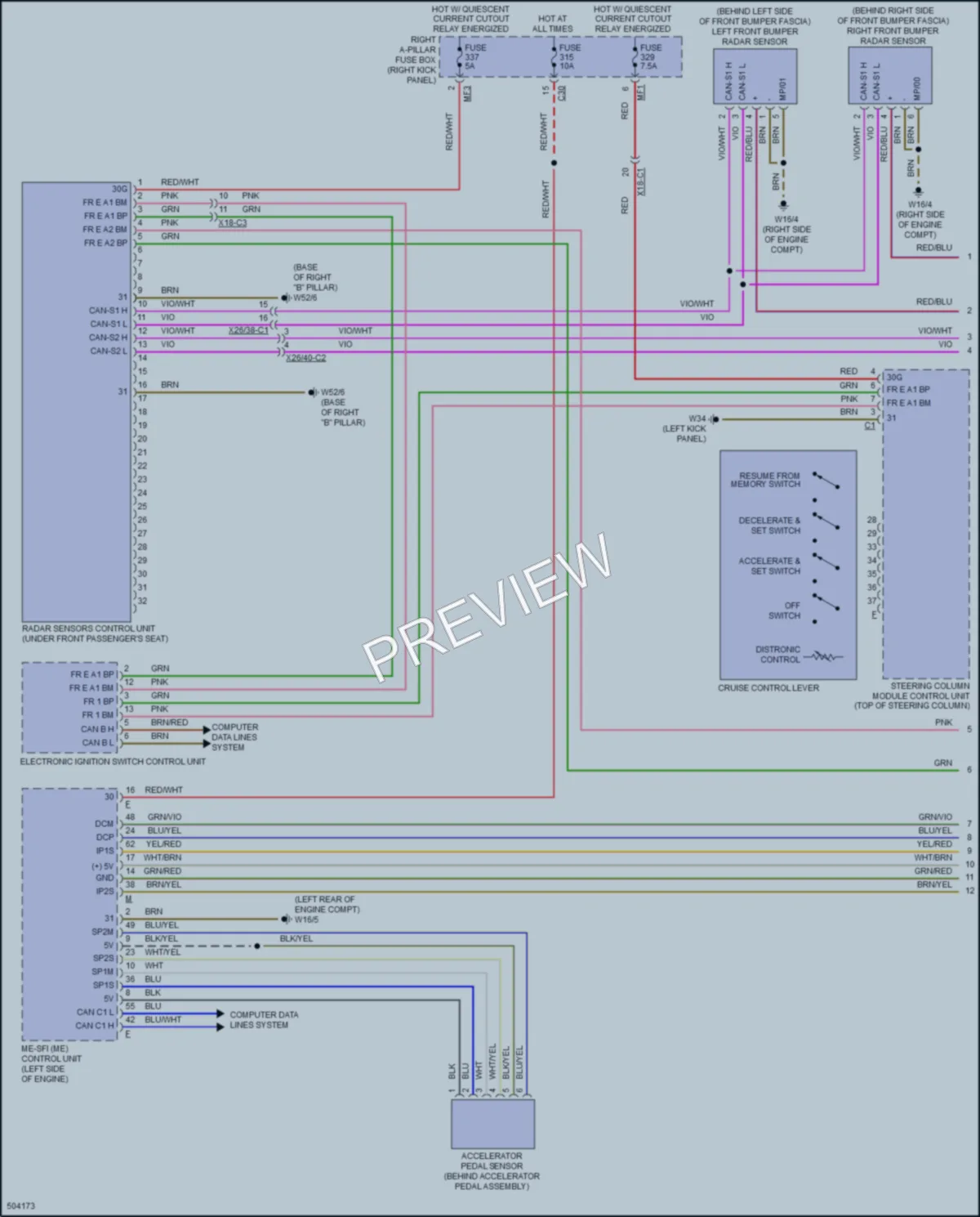 2016 MercedesBenz C300 Cruise Control wiring diagram preview