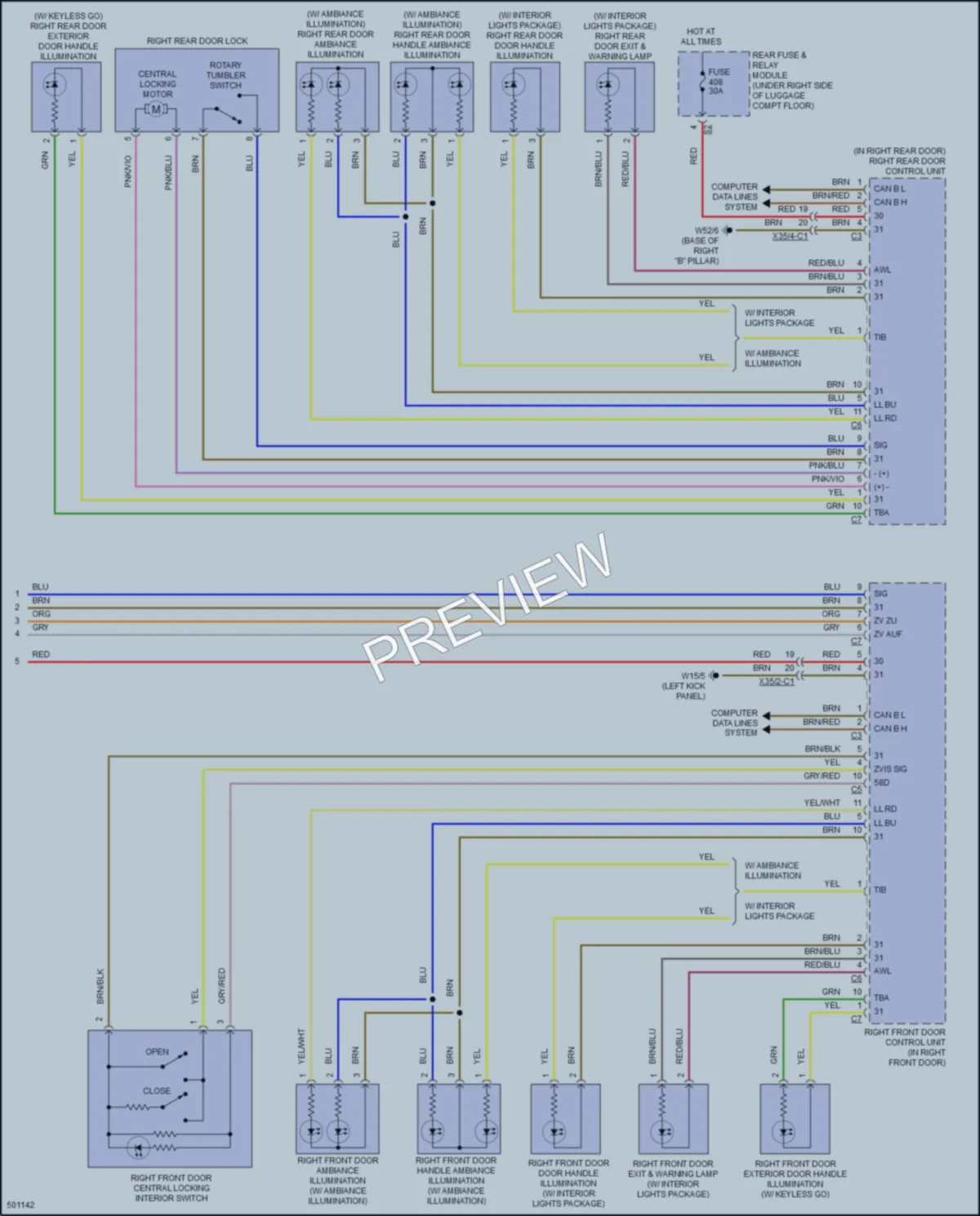 2016 MercedesBenz C300 Power Door Locks wiring diagram preview