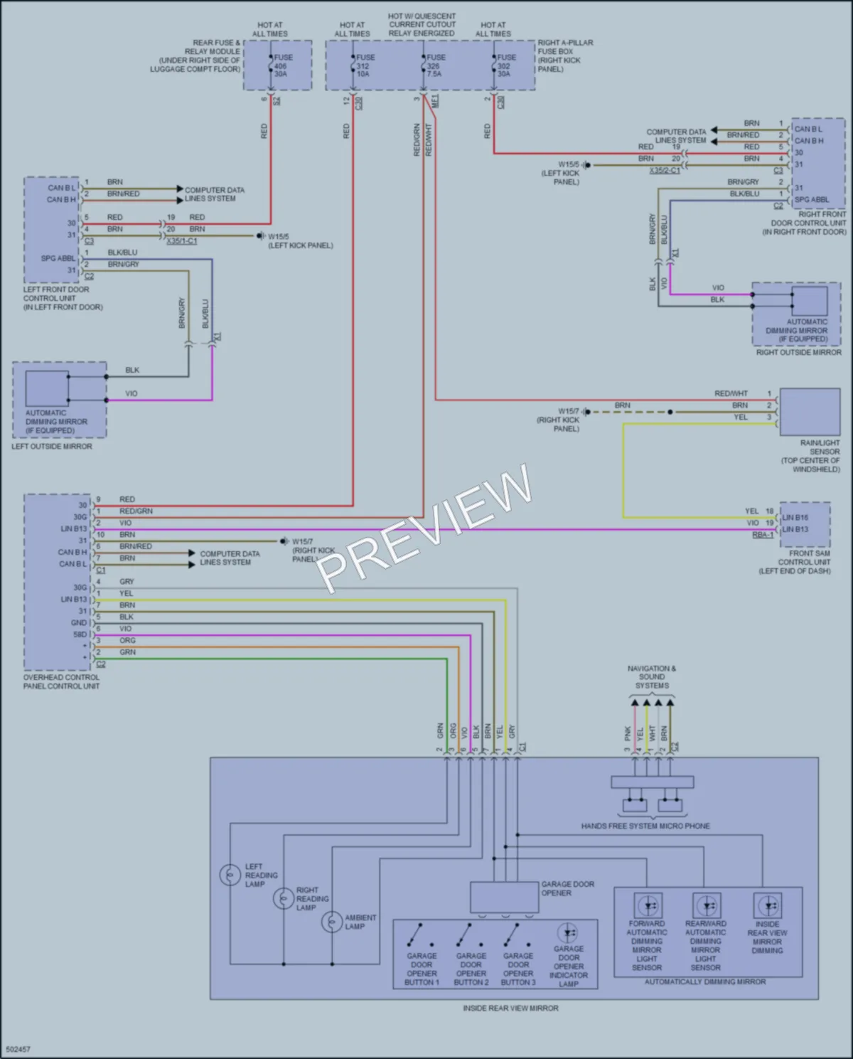2016 MercedesBenz C300 Power Mirrors wiring diagram preview