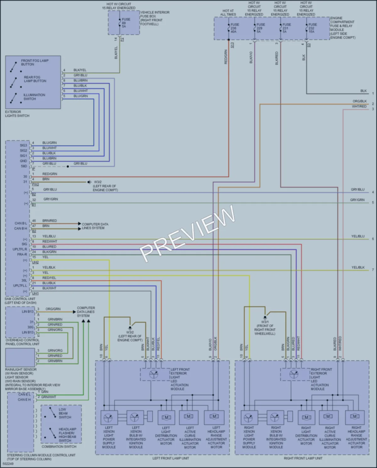 2016 MercedesBenz CLA250 Headlights wiring diagram preview