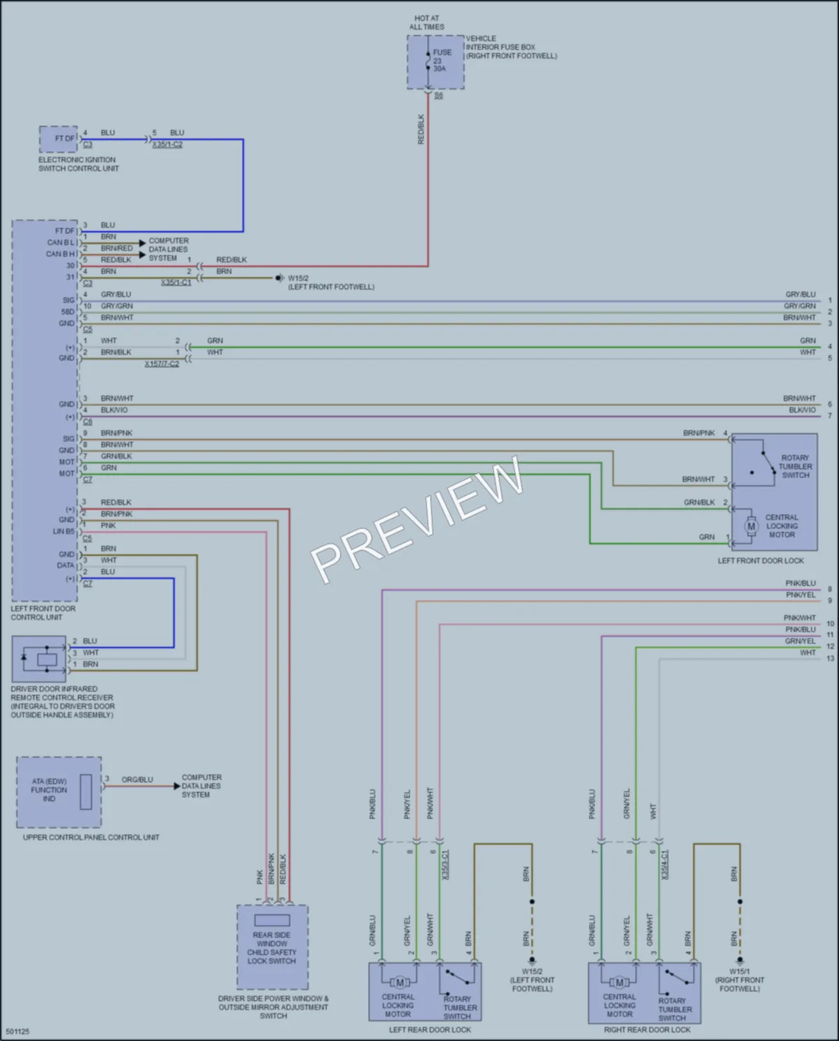 2016 MercedesBenz CLA250 Power Door Locks wiring diagram preview