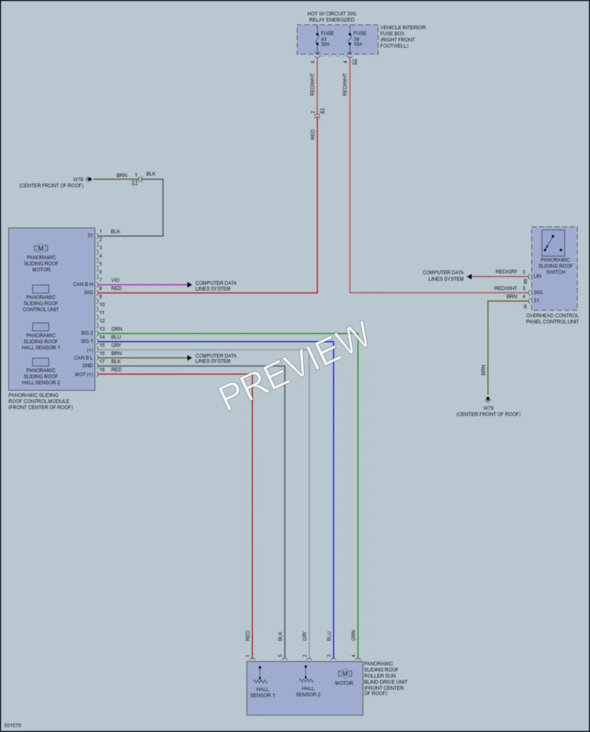 2016 MercedesBenz CLA250 Power Top Sunroof wiring diagram preview