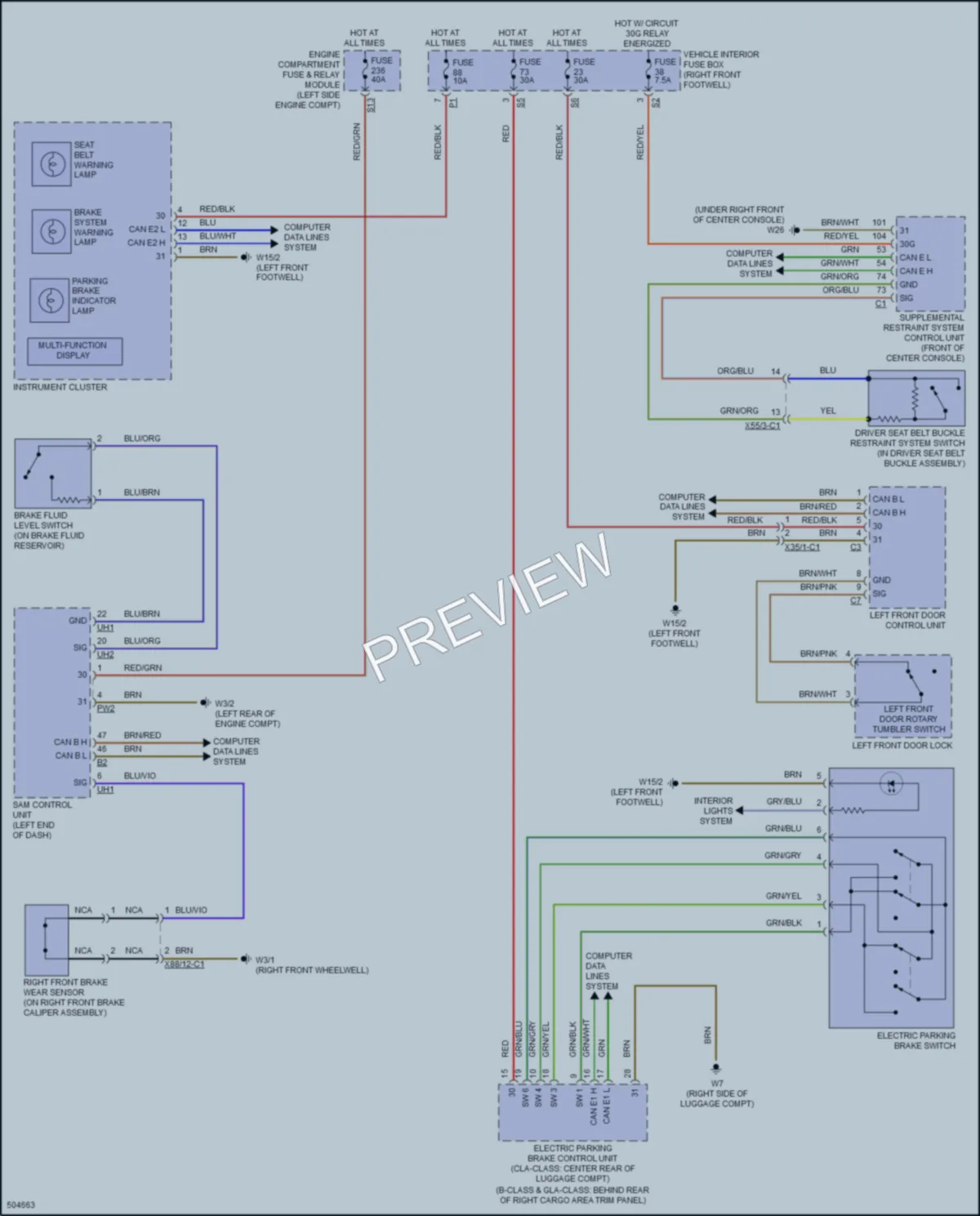 2016 MercedesBenz CLA250 Warning Systems wiring diagram preview