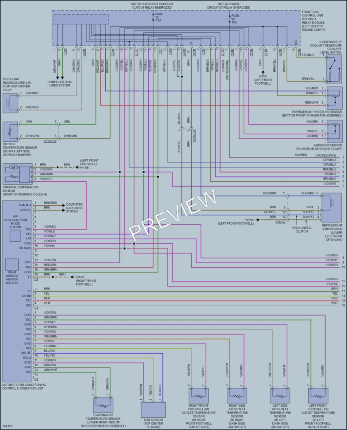 2016 MercedesBenz CLS550 Air Conditioning wiring diagram preview
