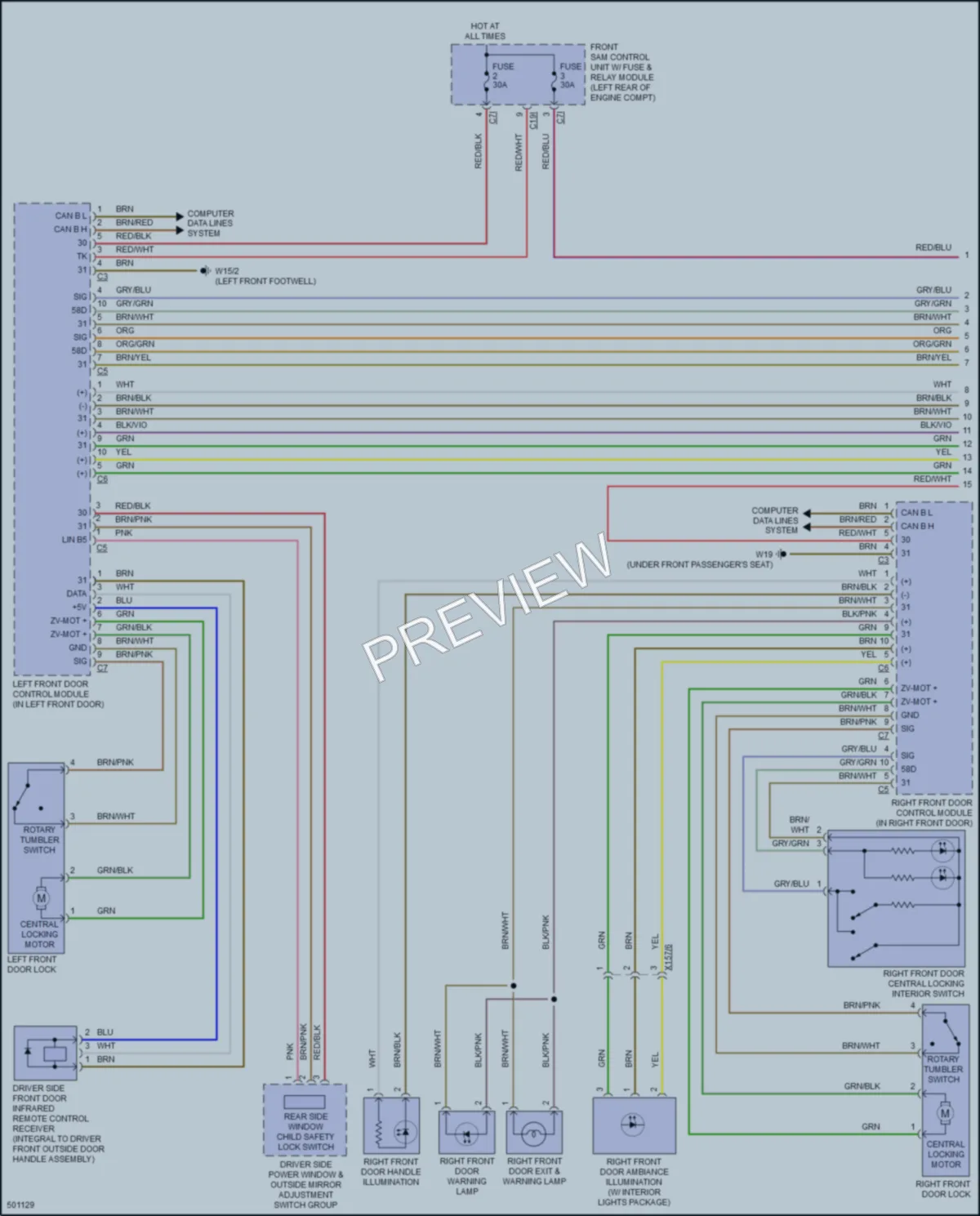 2016 MercedesBenz CLS550 Power Door Locks wiring diagram preview