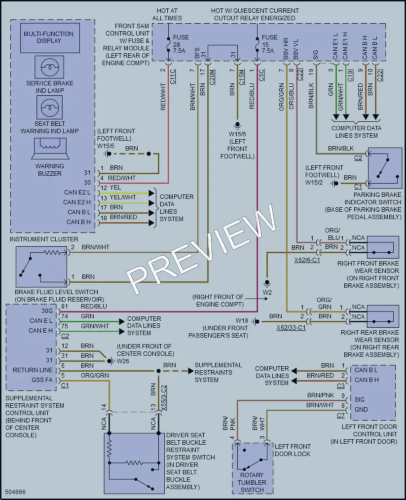 2016 MercedesBenz CLS550 Warning Systems wiring diagram preview