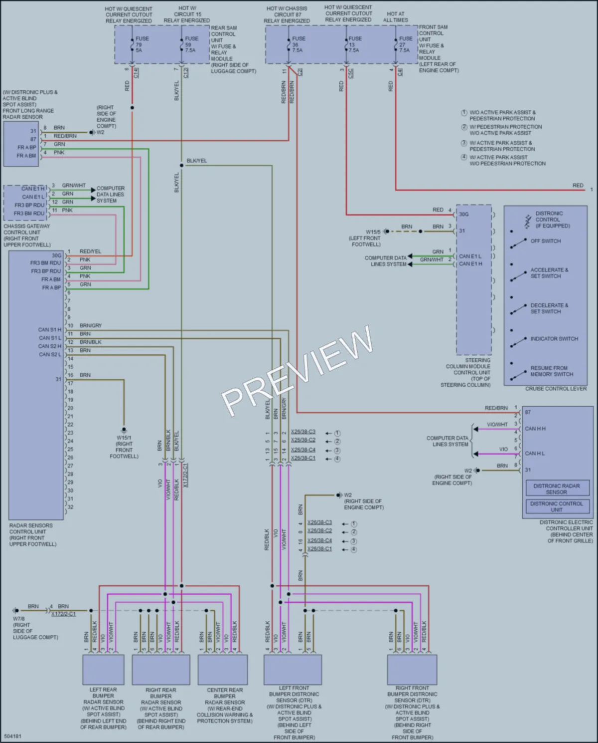 2016 MercedesBenz E250BLUETEC Cruise Control wiring diagram preview