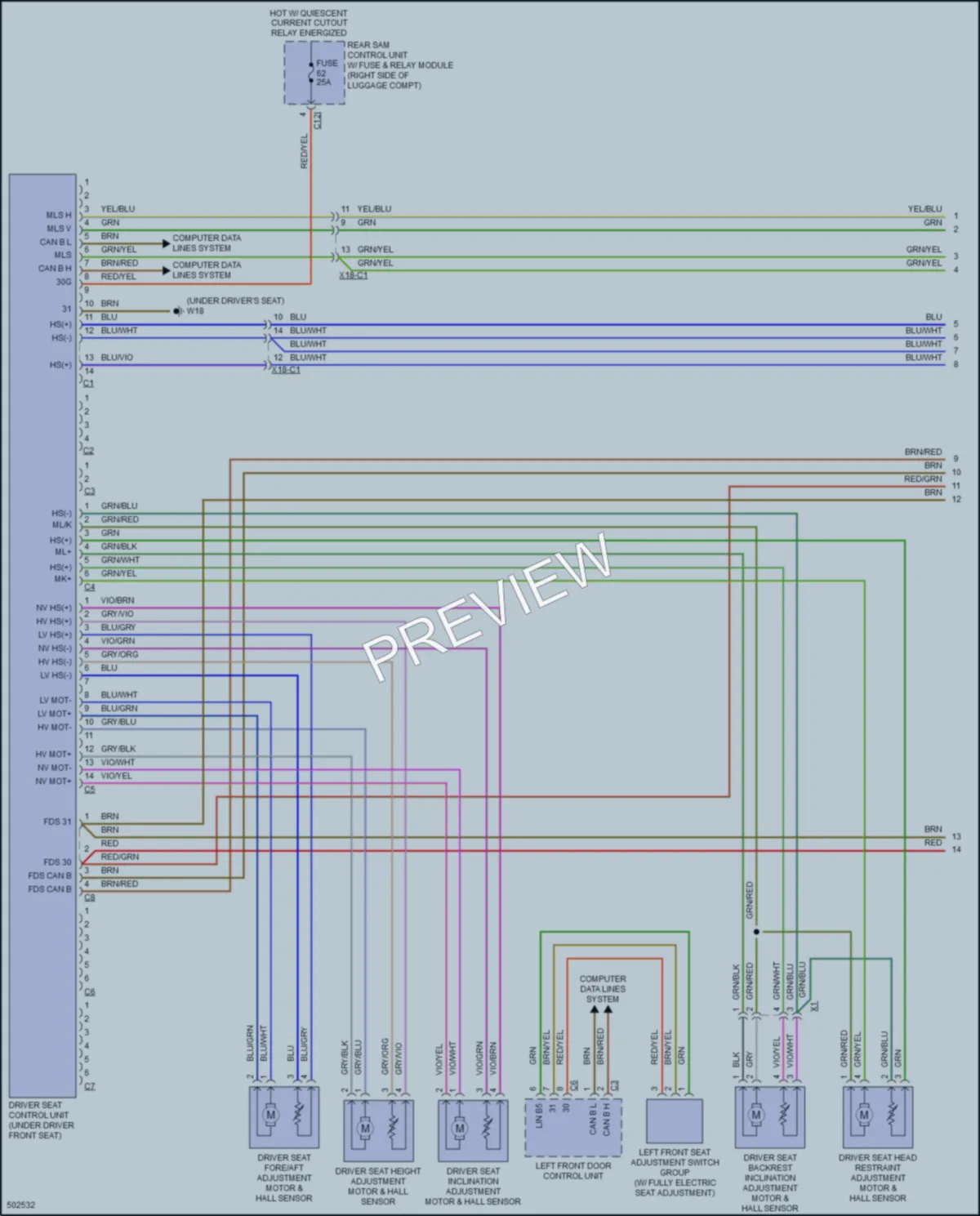 2016 MercedesBenz E250BLUETEC Memory Systems wiring diagram preview