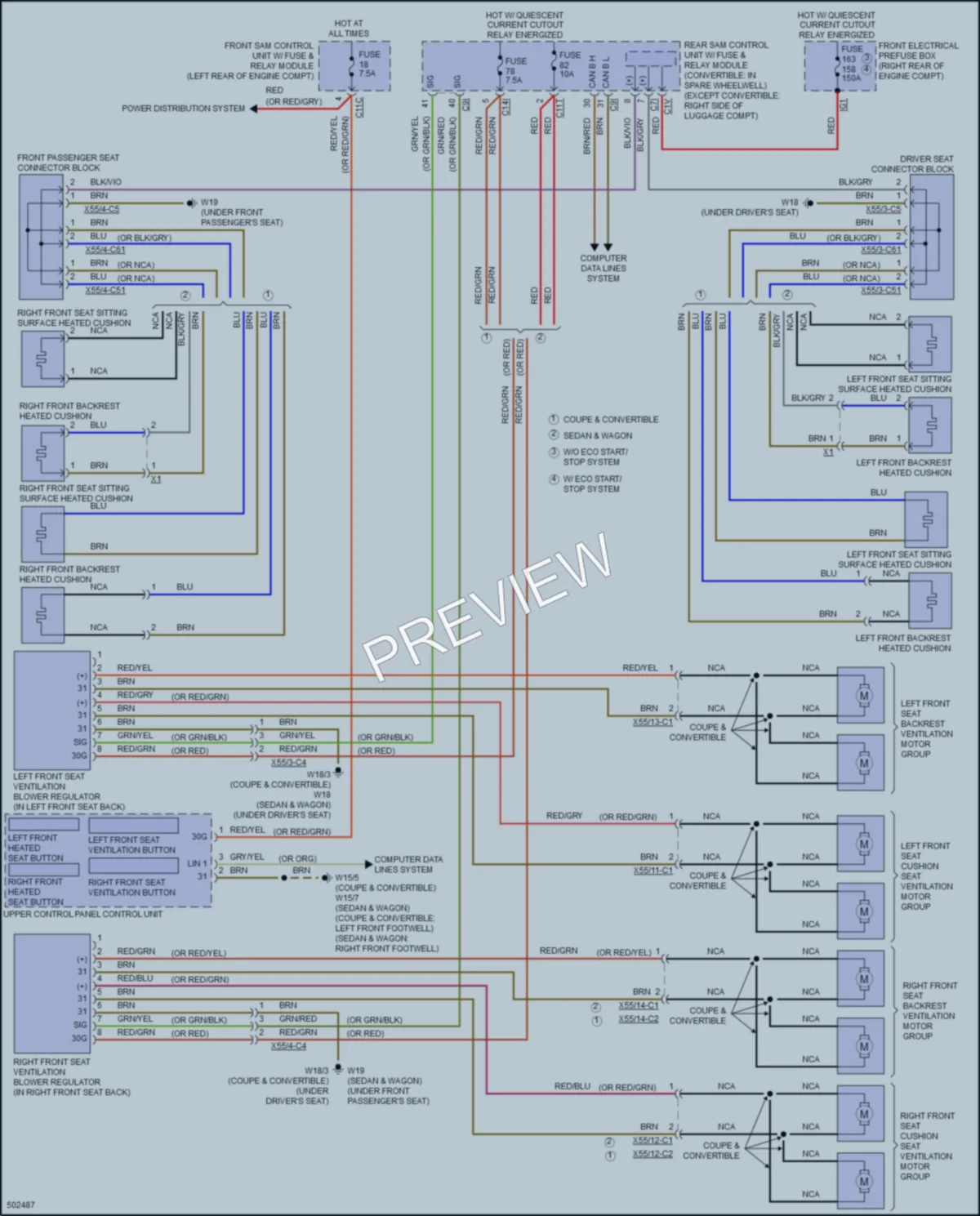 2016 MercedesBenz E250BLUETEC Power Seats wiring diagram preview