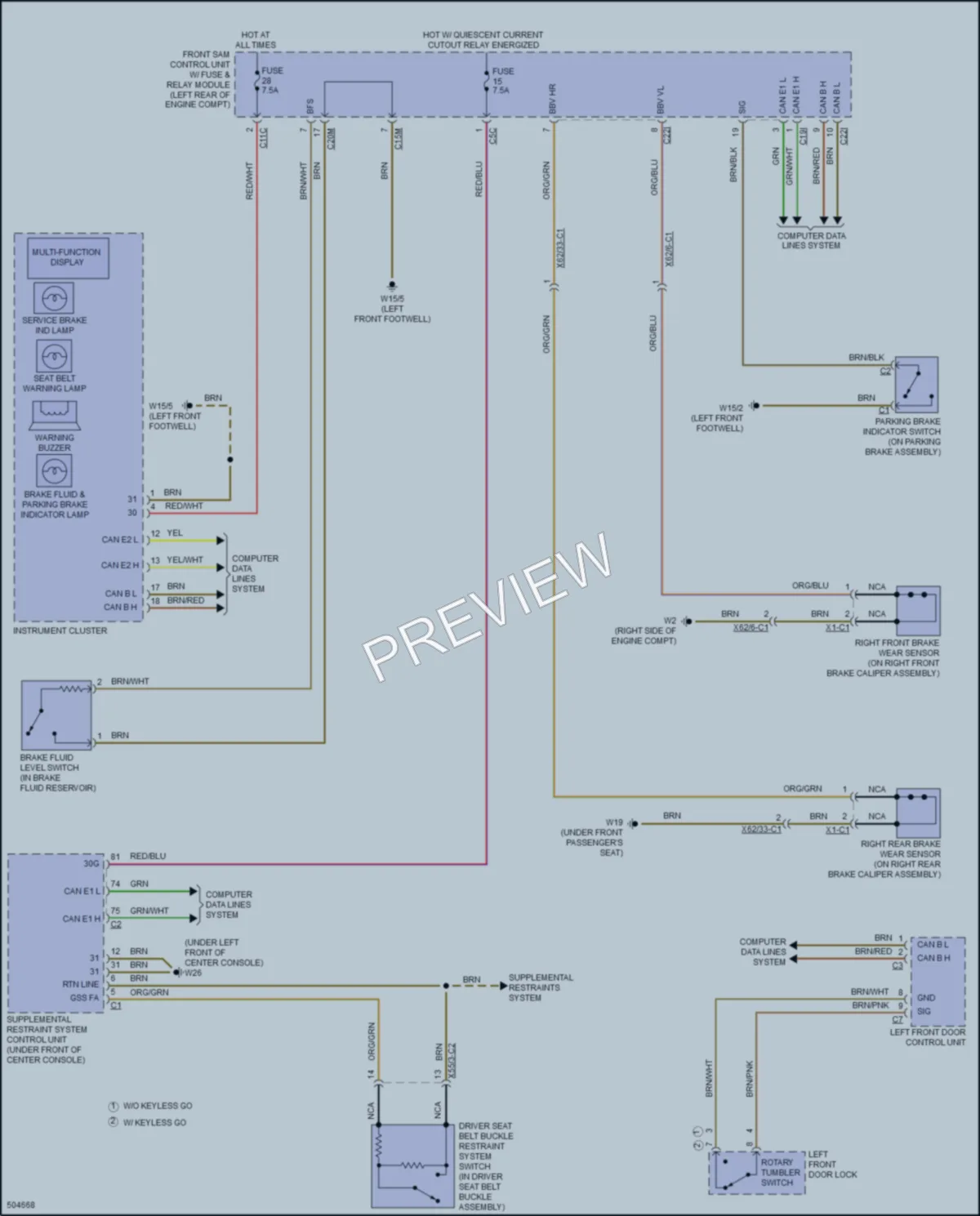 2016 MercedesBenz E250BLUETEC Warning Systems wiring diagram preview