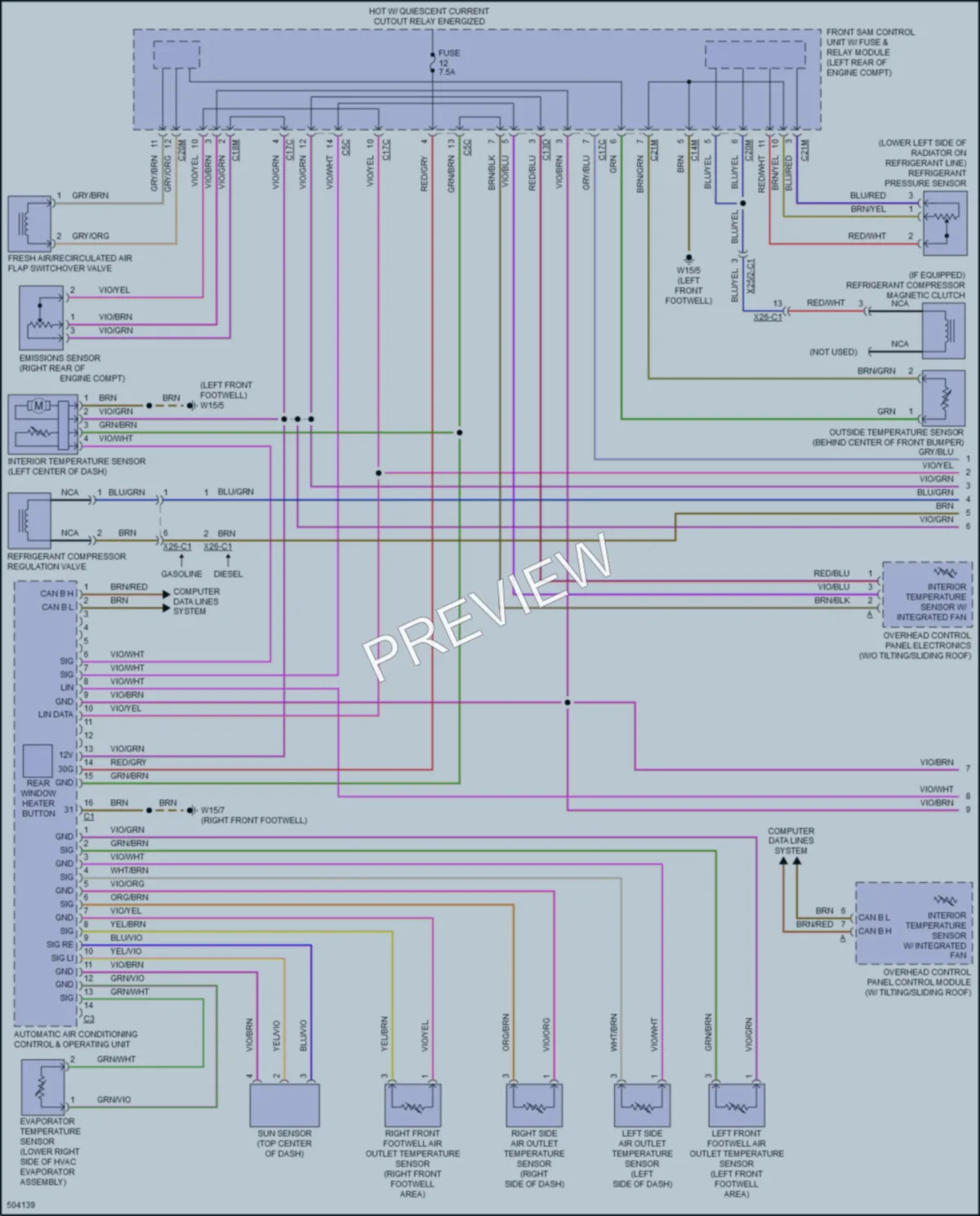 2016 MercedesBenz E350 Air Conditioning wiring diagram preview