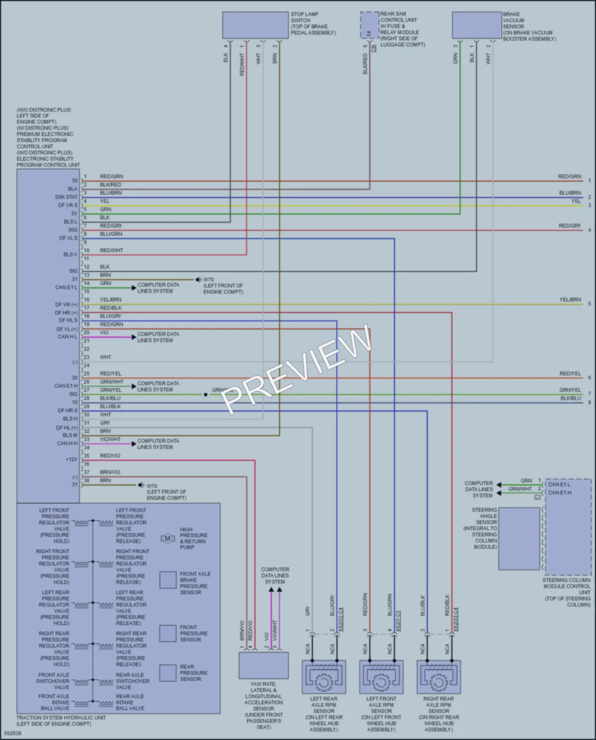 2016 MercedesBenz E350 Anti Lock Brakes wiring diagram preview