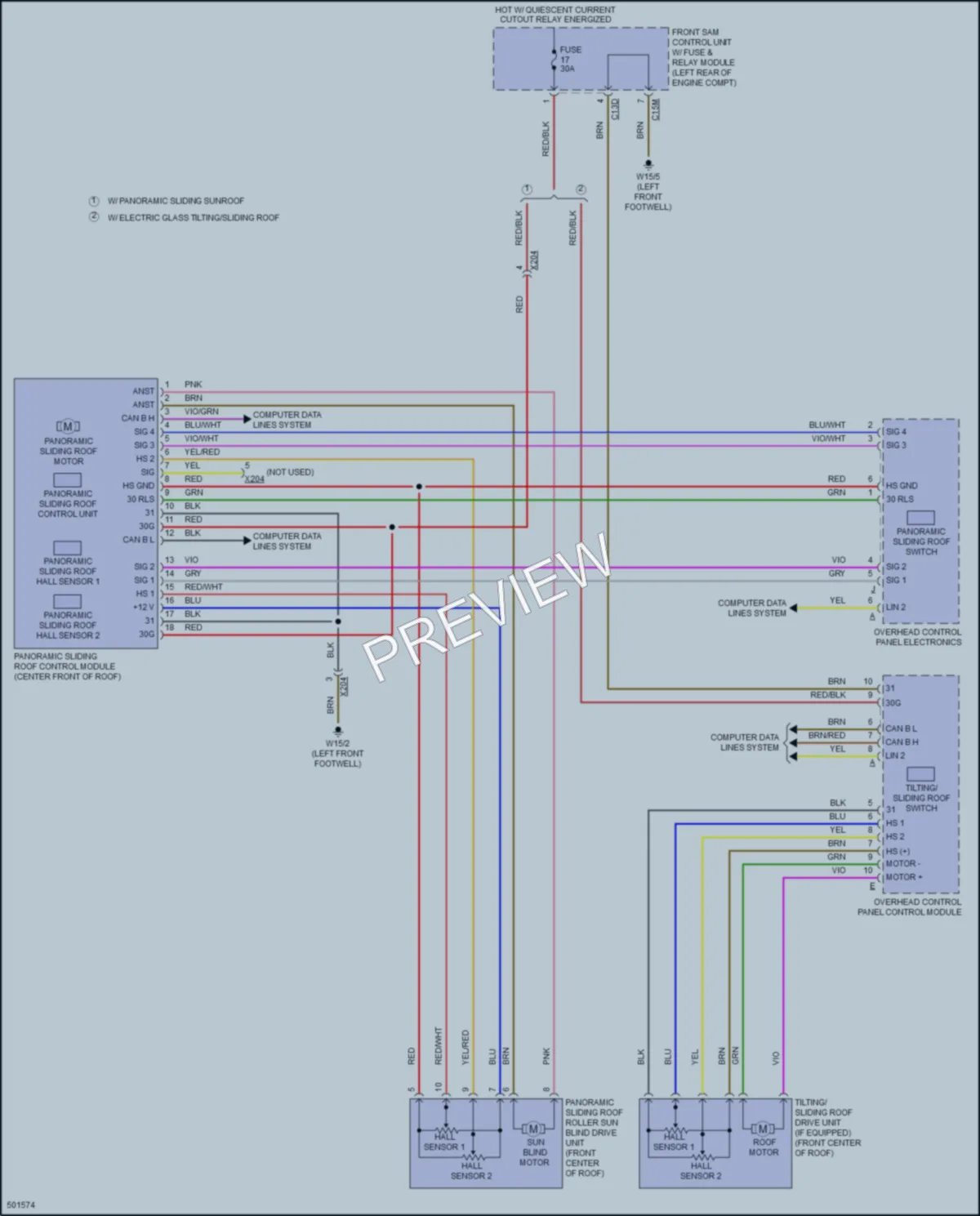 2016 MercedesBenz E350 Power Top Sunroof wiring diagram preview