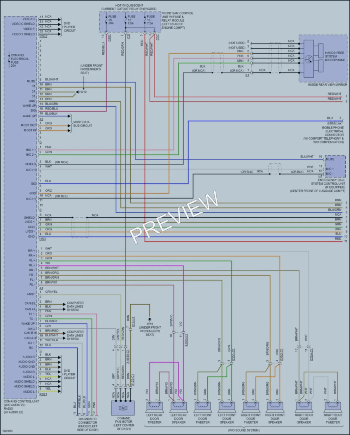 2016 MercedesBenz E350 Radio wiring diagram preview