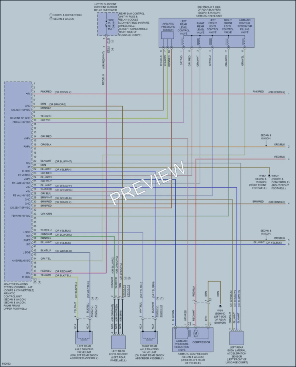 2016 MercedesBenz E400 Electronic Suspension wiring diagram preview