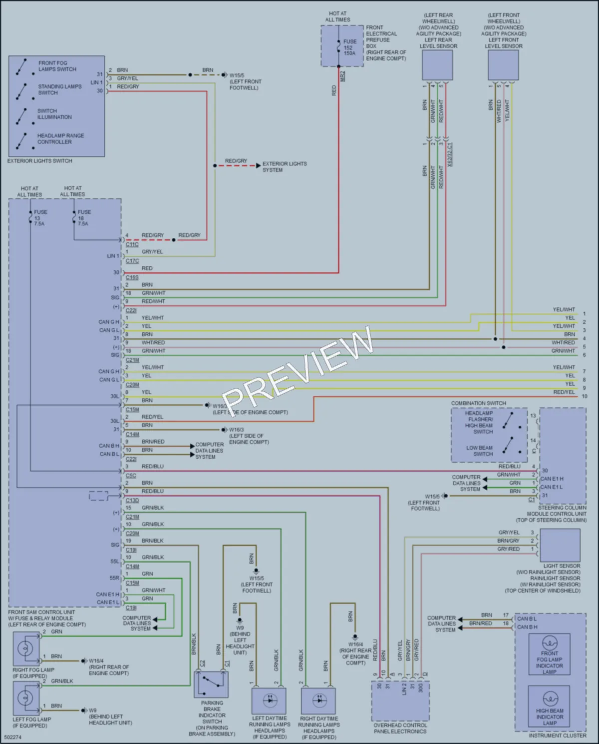 2016 MercedesBenz E400 Headlights wiring diagram preview