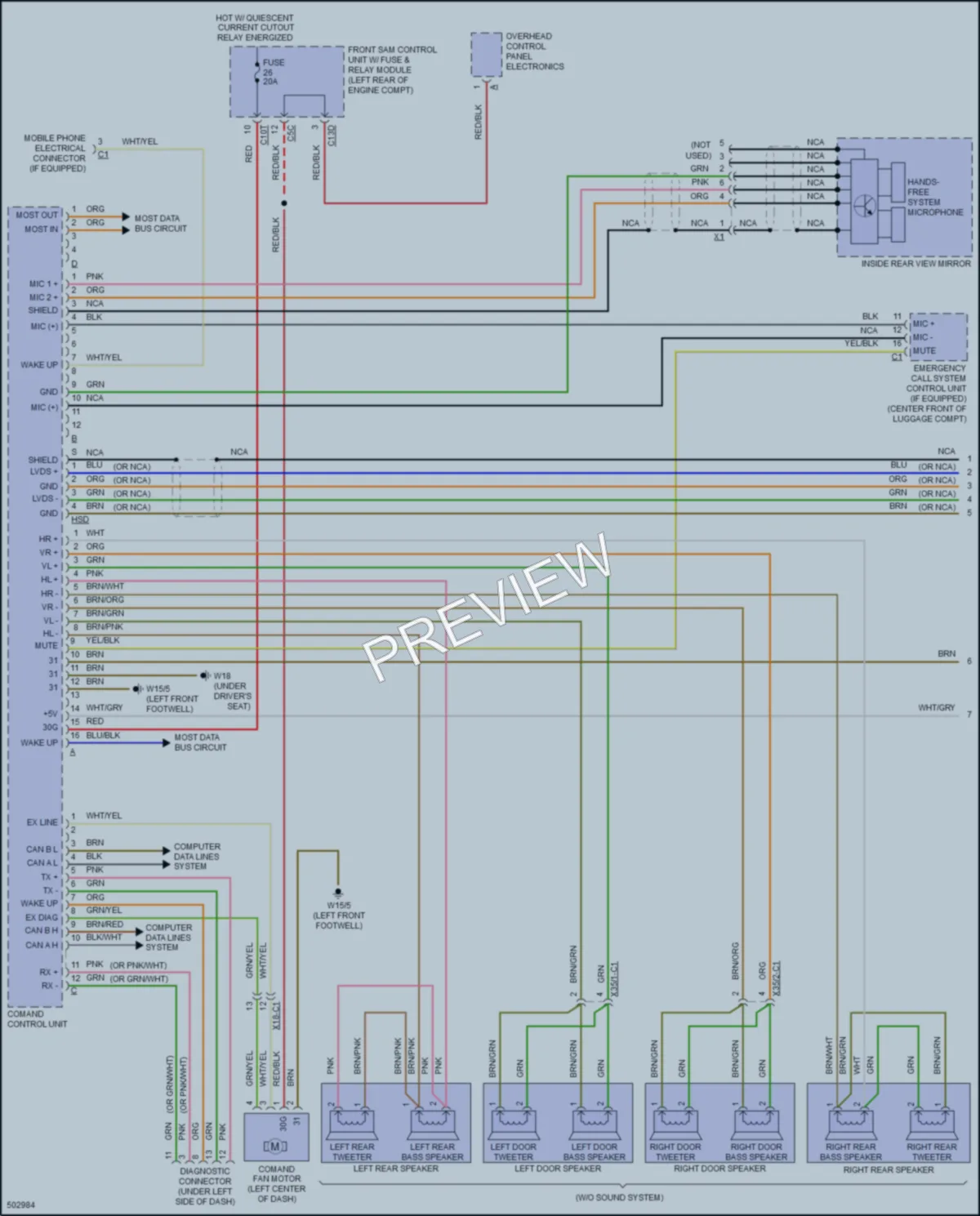 2016 MercedesBenz E400 Radio wiring diagram preview