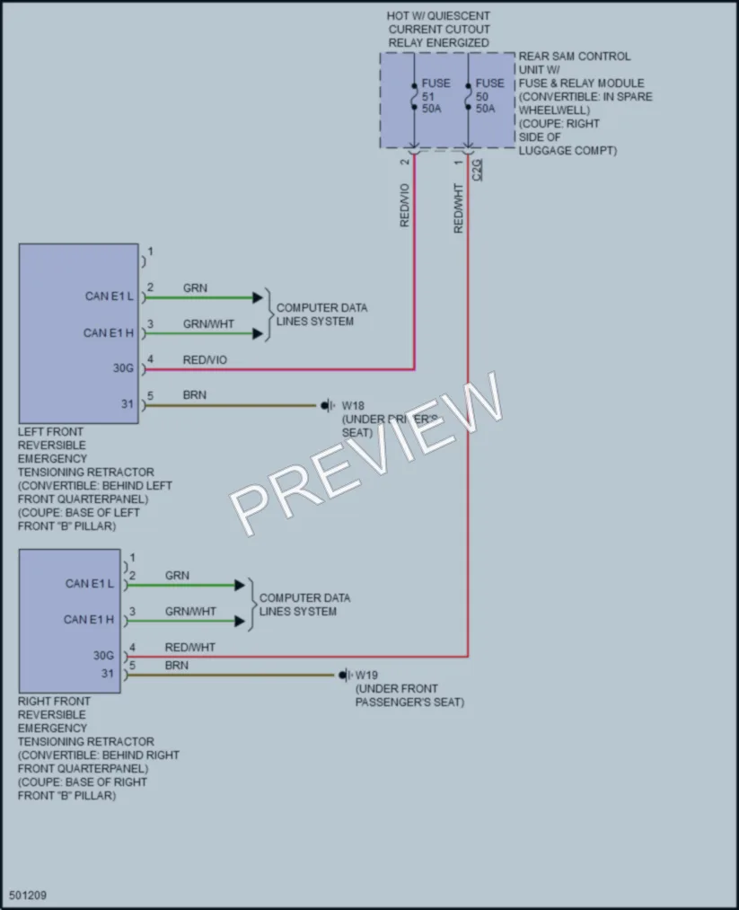 2016 MercedesBenz E400 Supplemental Restraints wiring diagram preview
