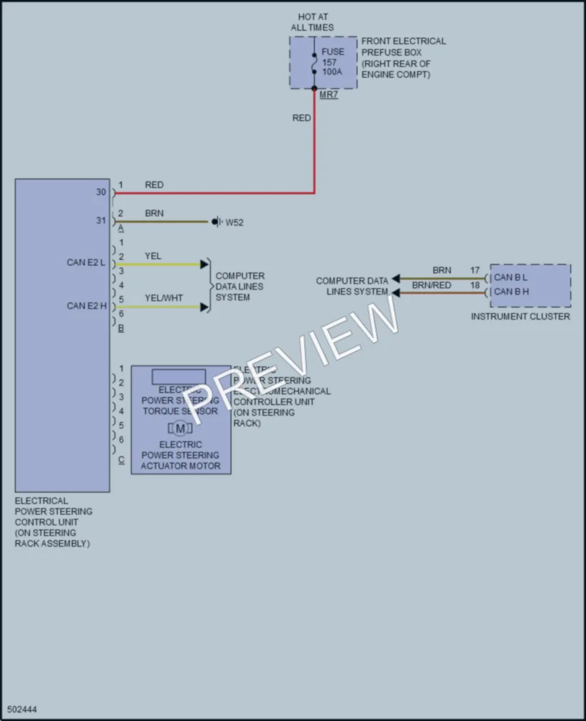 2016 MercedesBenz E550 Electronic Power Steering wiring diagram preview