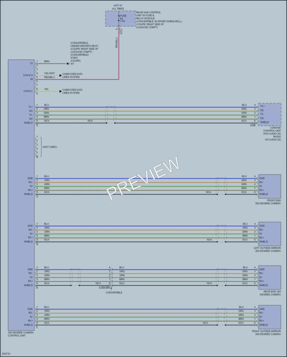 2016 MercedesBenz E550 Navigation wiring diagram preview