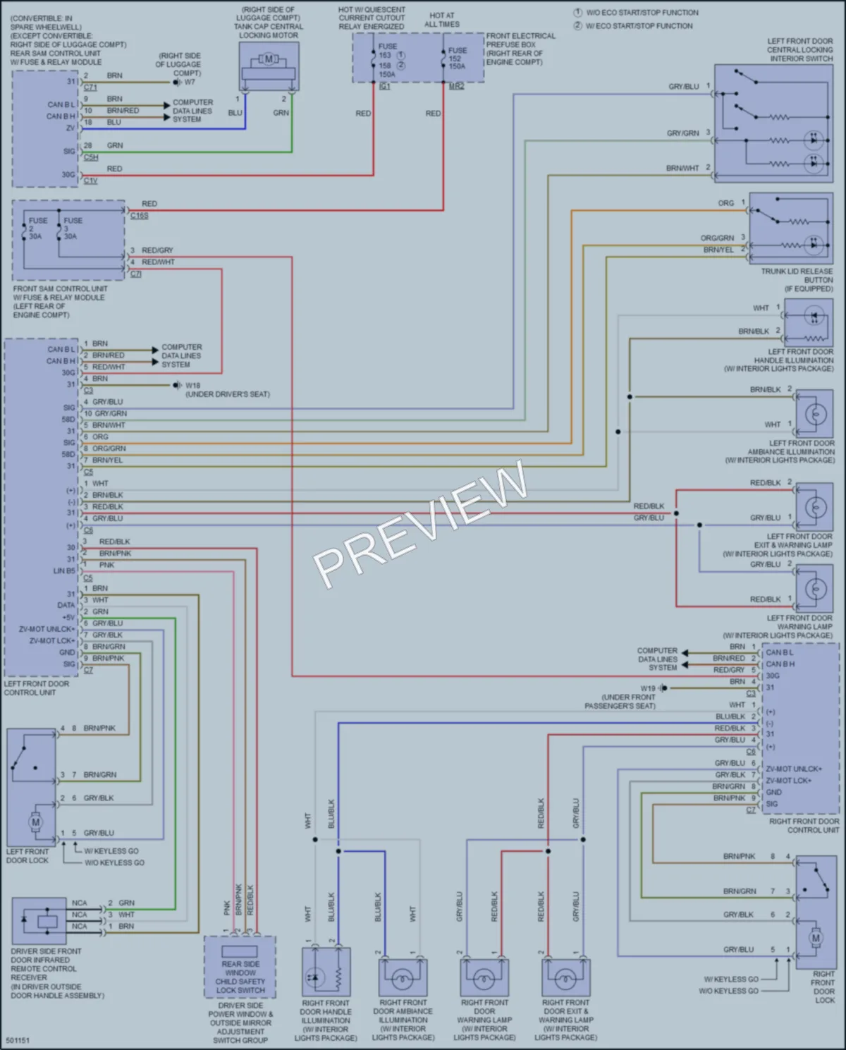 2016 MercedesBenz E550 Power Door Locks wiring diagram preview