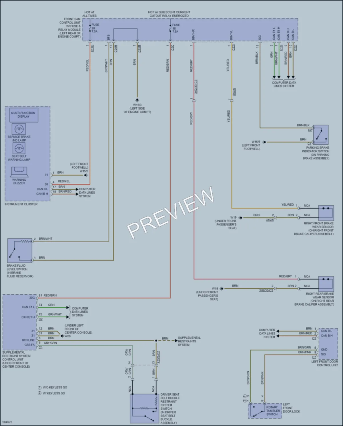 2016 MercedesBenz E550 Warning Systems wiring diagram preview