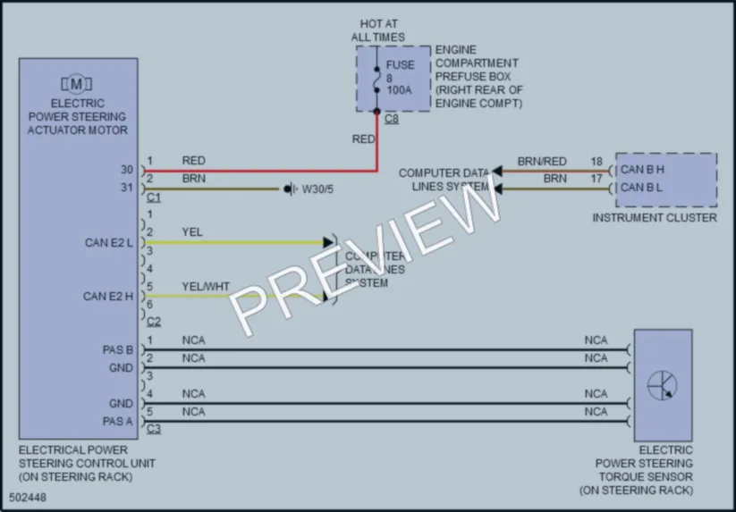 2016 MercedesBenz GL350BLUETEC Electronic Power Steering wiring diagram preview