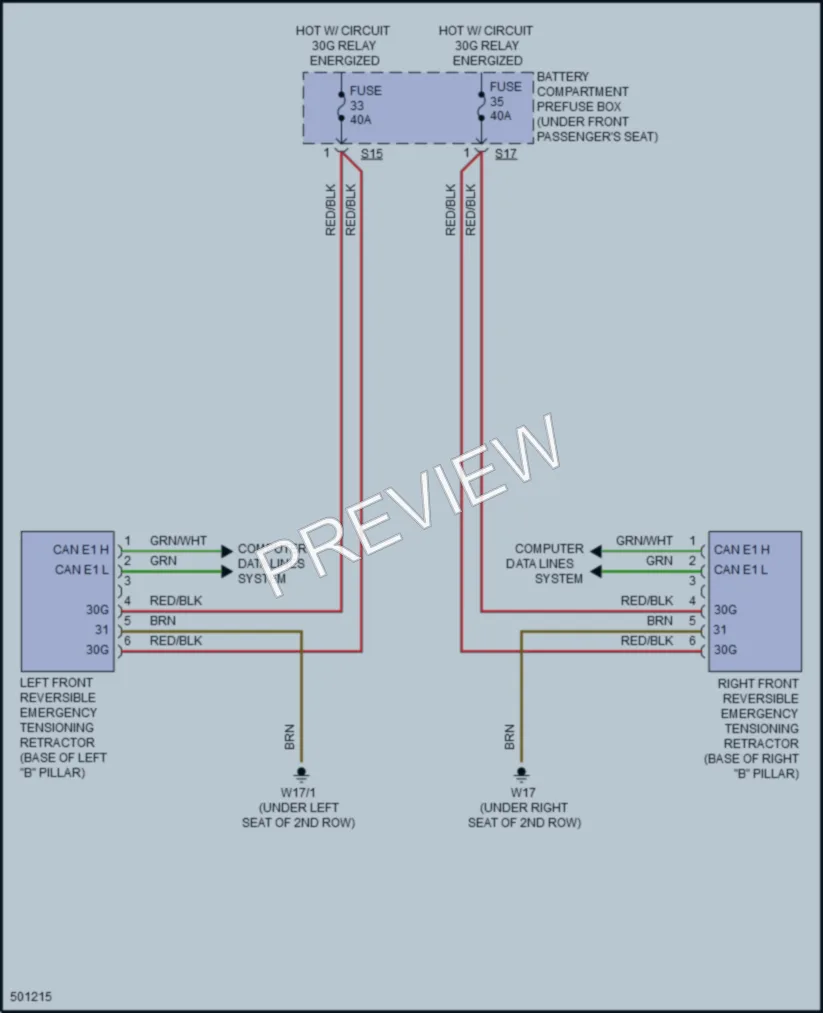 2016 MercedesBenz GL350BLUETEC Supplemental Restraints wiring diagram preview