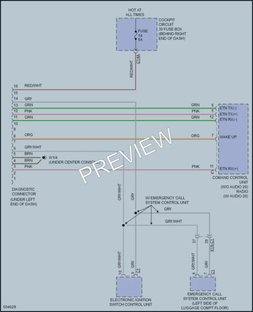 2016 MercedesBenz GL450 Computer Data Lines wiring diagram preview