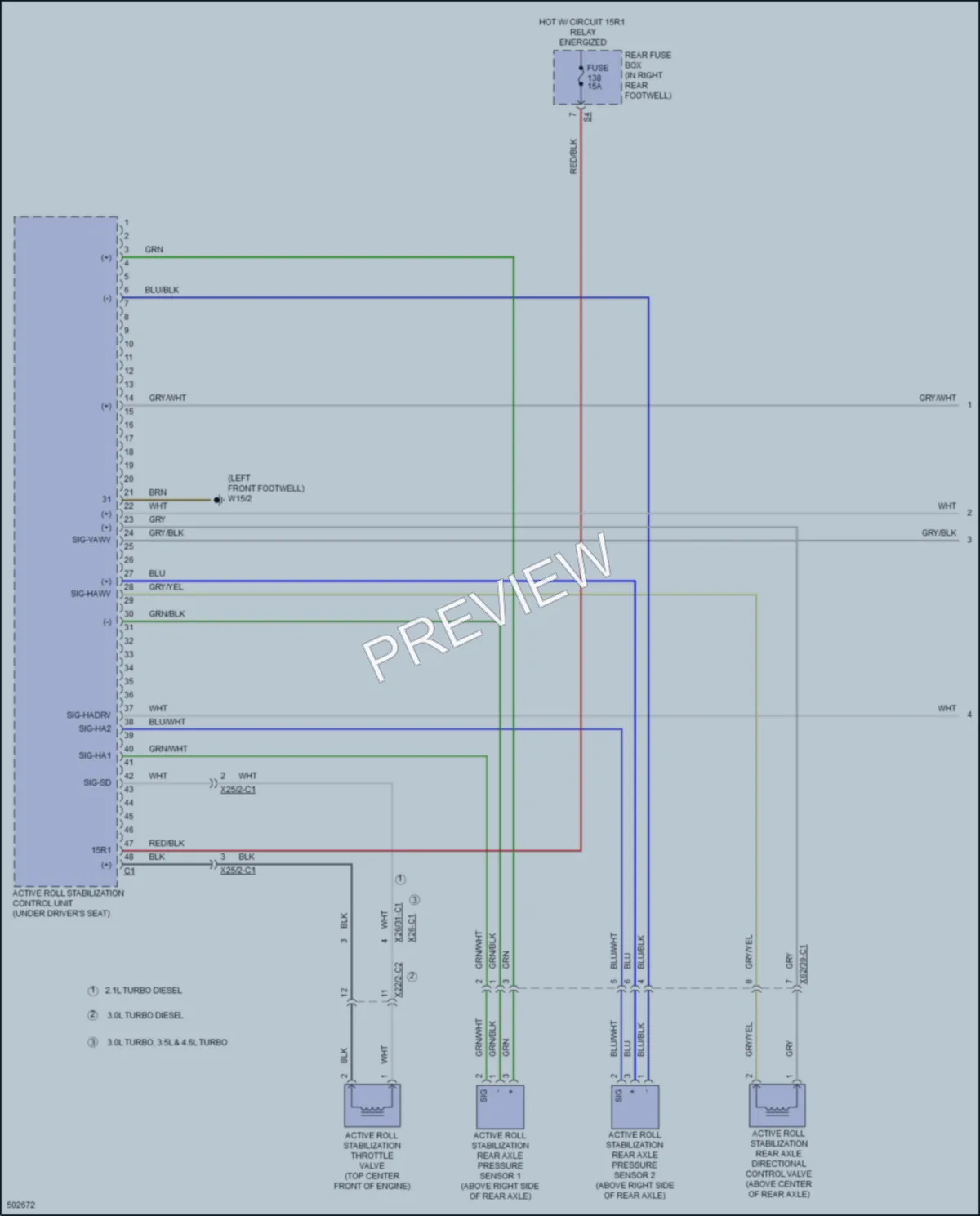 2016 MercedesBenz GL450 Electronic Suspension wiring diagram preview