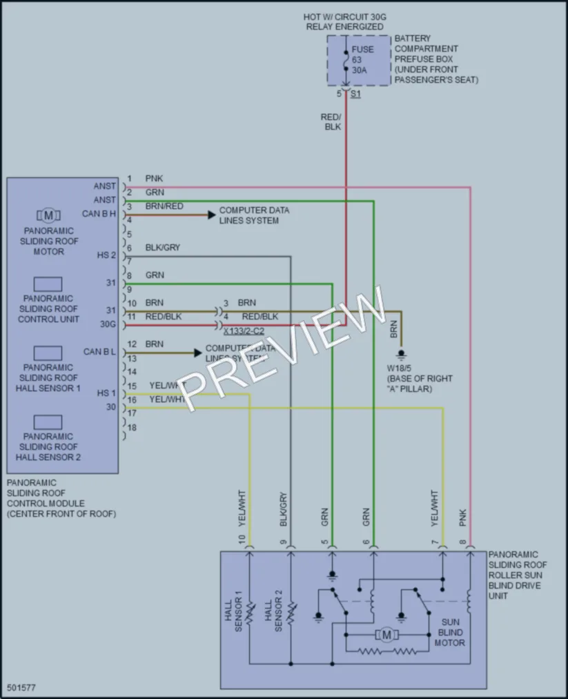 2016 MercedesBenz GL450 Power Top Sunroof wiring diagram preview