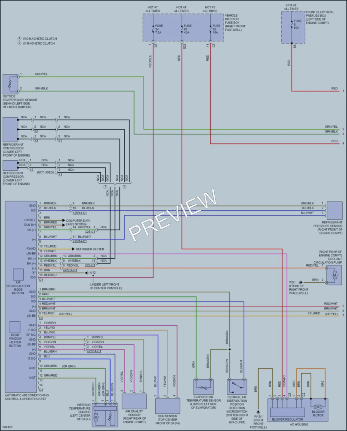 2016 MercedesBenz GLA250 Air Conditioning wiring diagram preview