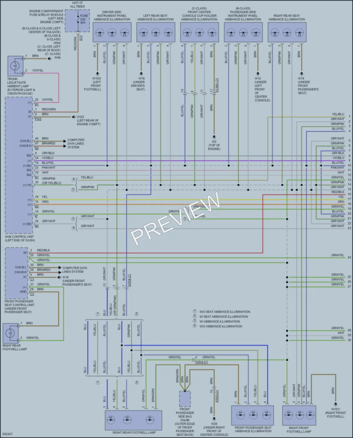 2016 MercedesBenz GLA250 Interior Lights wiring diagram preview