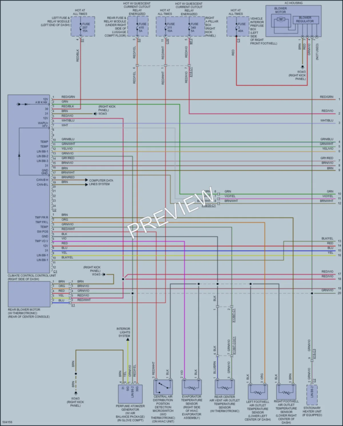 2016 MercedesBenz GLC300 Air Conditioning wiring diagram preview