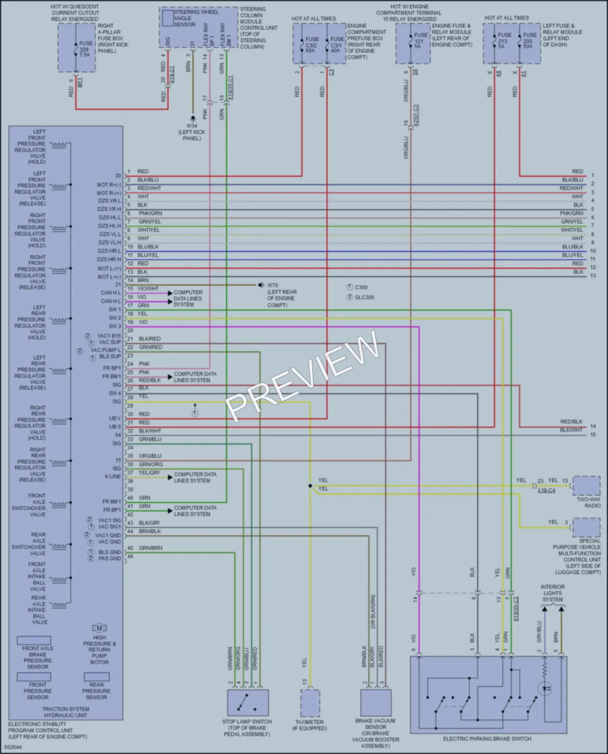 2016 MercedesBenz GLC300 Anti Lock Brakes wiring diagram preview