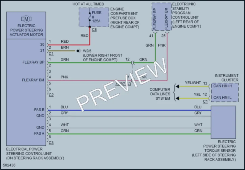 2016 MercedesBenz GLC300 Electronic Power Steering wiring diagram preview