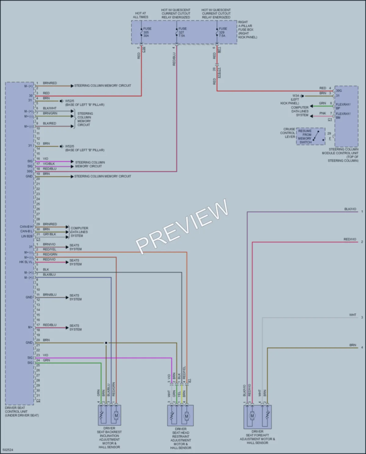 2016 MercedesBenz GLC300 Memory Systems wiring diagram preview