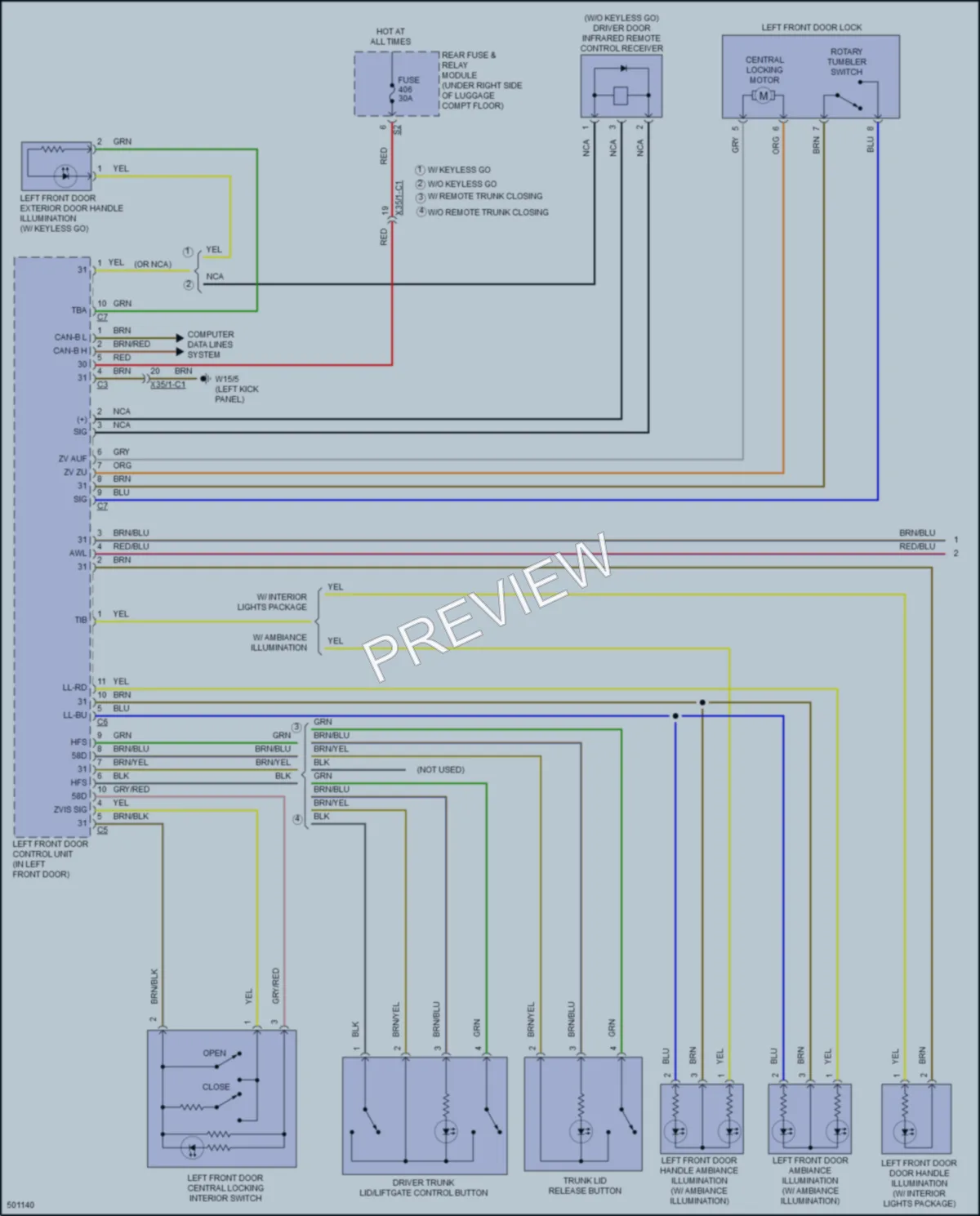 2016 MercedesBenz GLC300 Power Door Locks wiring diagram preview