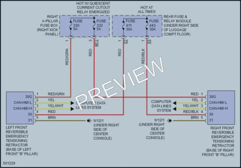 2016 MercedesBenz GLC300 Supplemental Restraints wiring diagram preview