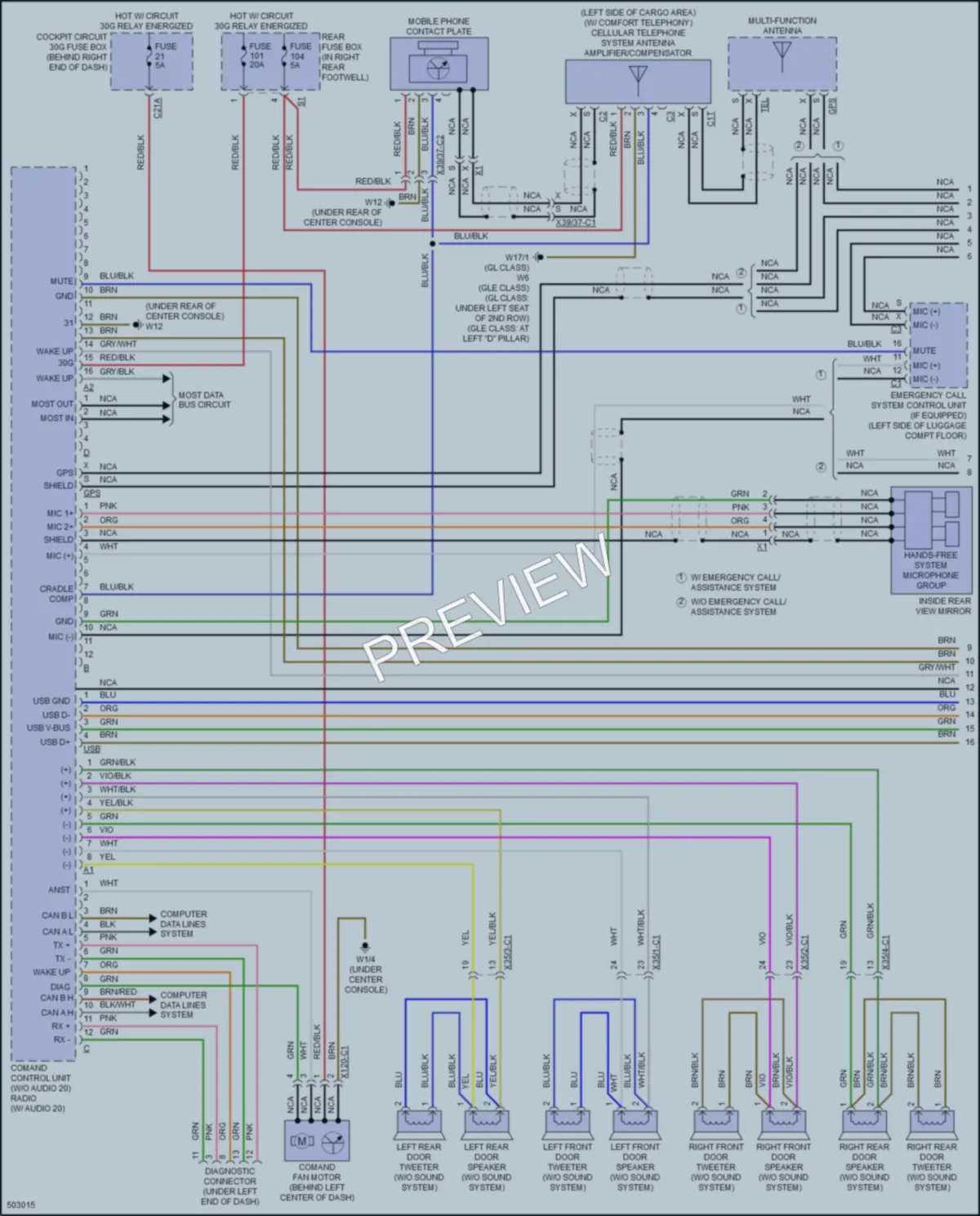 2016 MercedesBenz GLE300d Radio wiring diagram preview