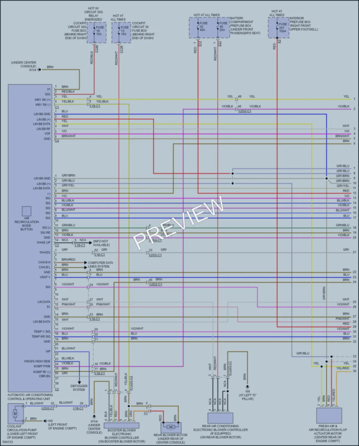 2016 MercedesBenz GLE350 Air Conditioning wiring diagram preview