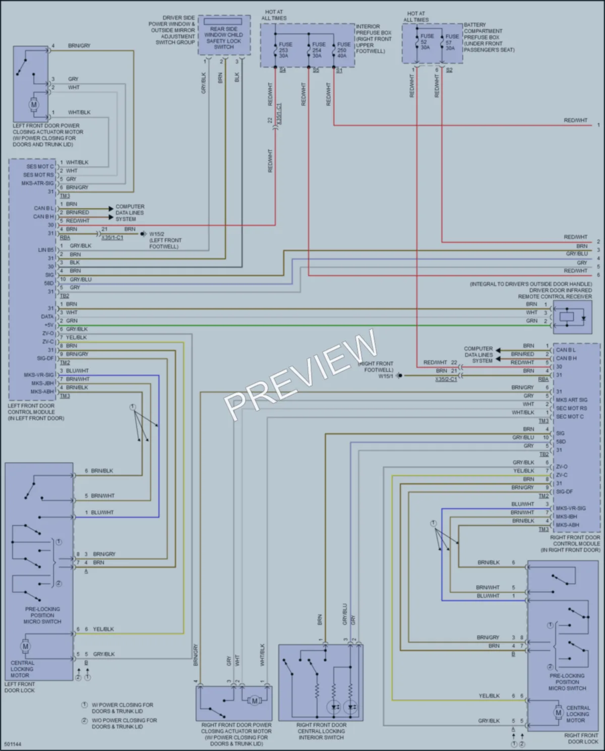 2016 MercedesBenz GLE400 Power Door Locks wiring diagram preview