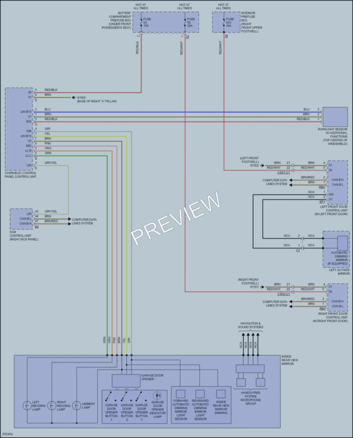2016 MercedesBenz GLE400 Power Mirrors wiring diagram preview