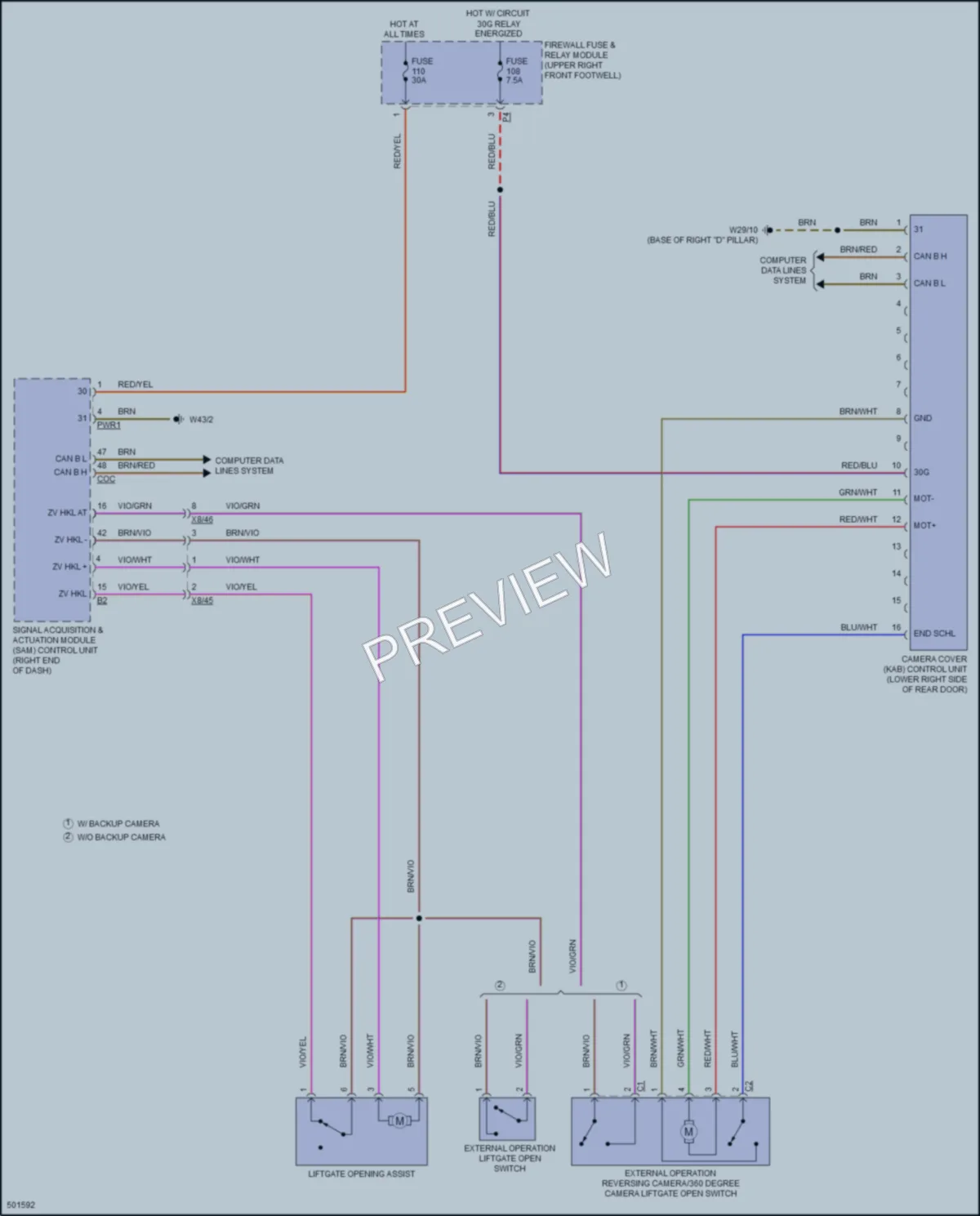 2016 MercedesBenz Metris Trunk Tailgate Fuel Door wiring diagram preview