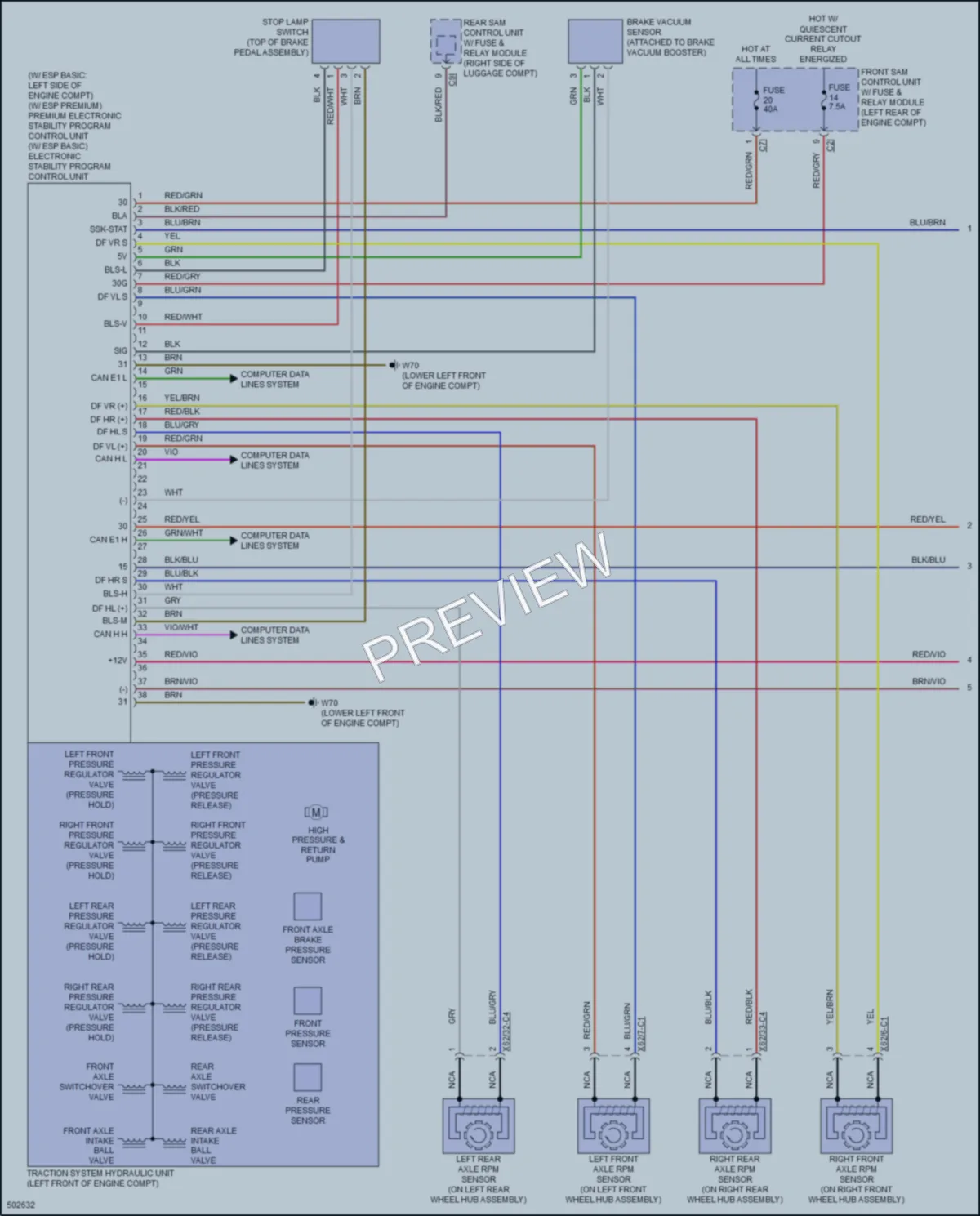 2016 MercedesBenz S400 Anti Lock Brakes wiring diagram preview
