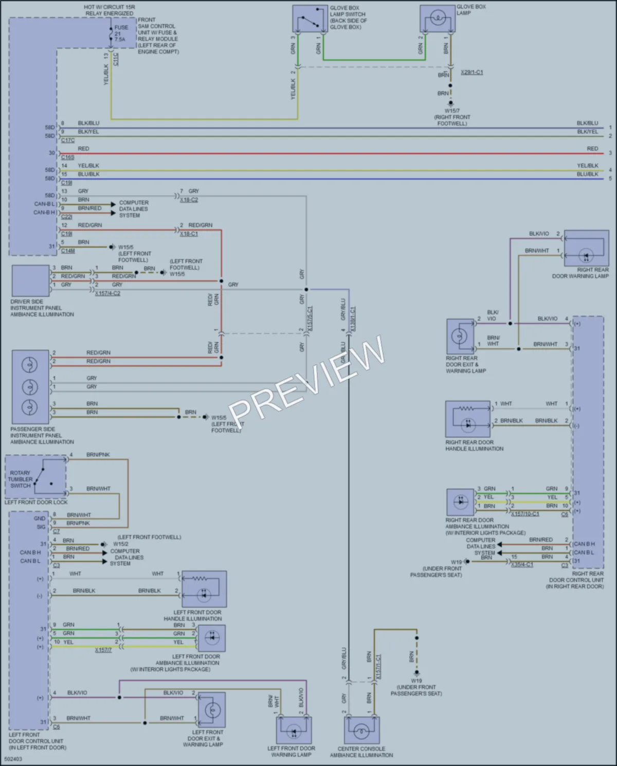 2016 MercedesBenz S400 Interior Lights wiring diagram preview